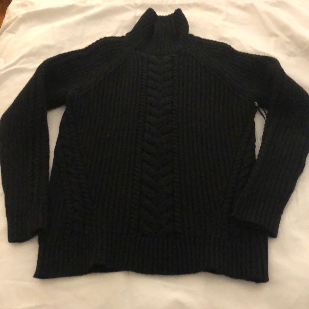 lululemon athletica Black Cable-Knit Turtleneck Sweater